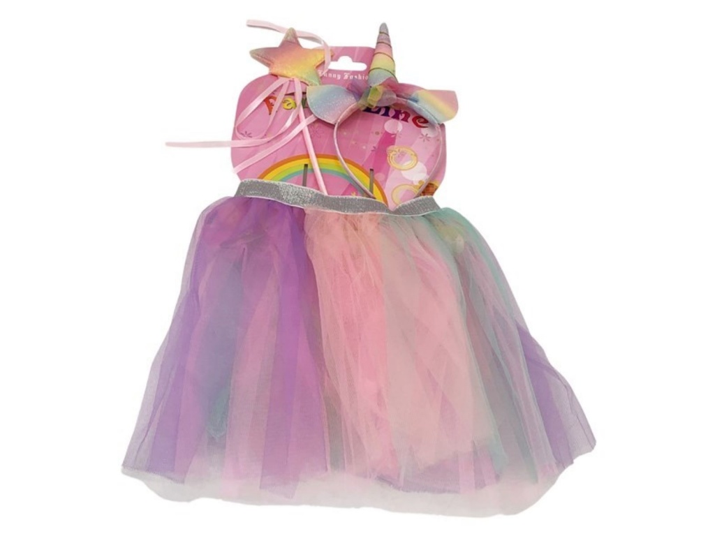 DISFRAZ POLLERA CON TIARA UNICORNIO 8951