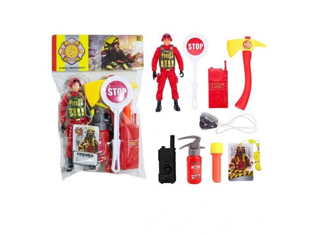 MUECO BOMBERO CON HERAMIENTAS X8 BOLSA 6010