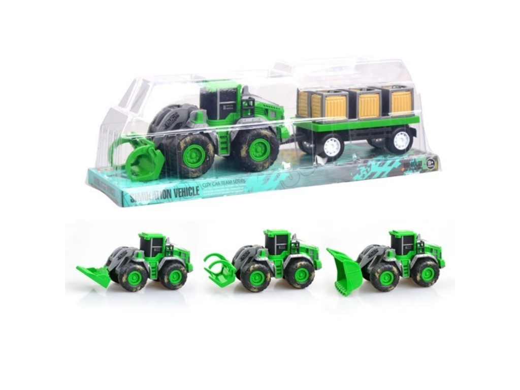 TRACTOR CON ZORRA PALA EXCAVADORA CAJAS BURBUJA 6627