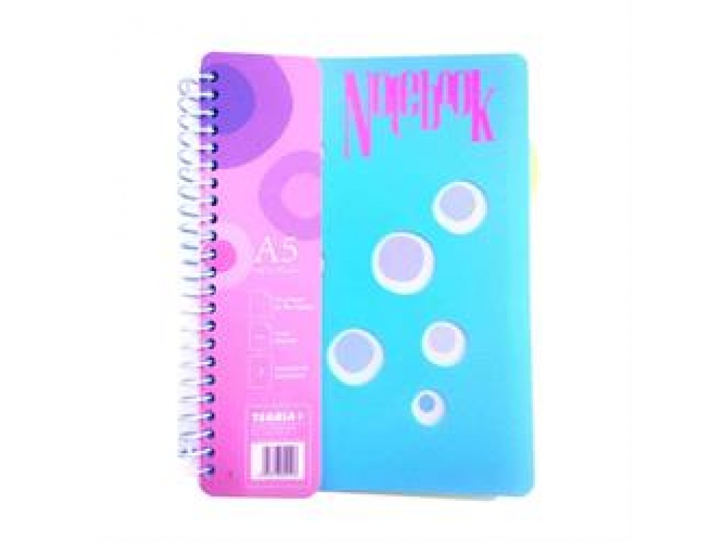 CUADERNO A5 TAPA PLASTICA 100H CON SEPARADOR