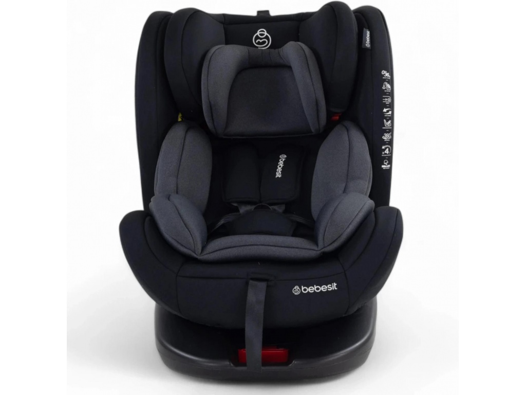 BEBESIT SILLA AUTO CON ISOFIX 360 SATURN 0/1/2/3  GRIS