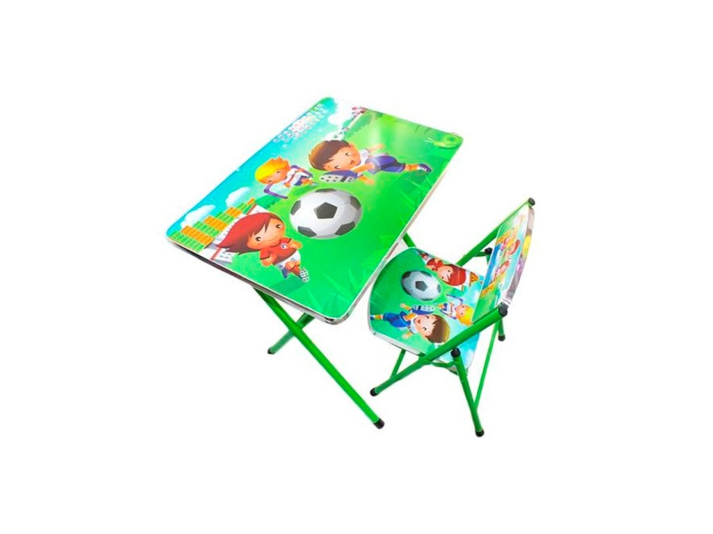 MESA Y SILLA PLEGABLE PARA NIO VERDE