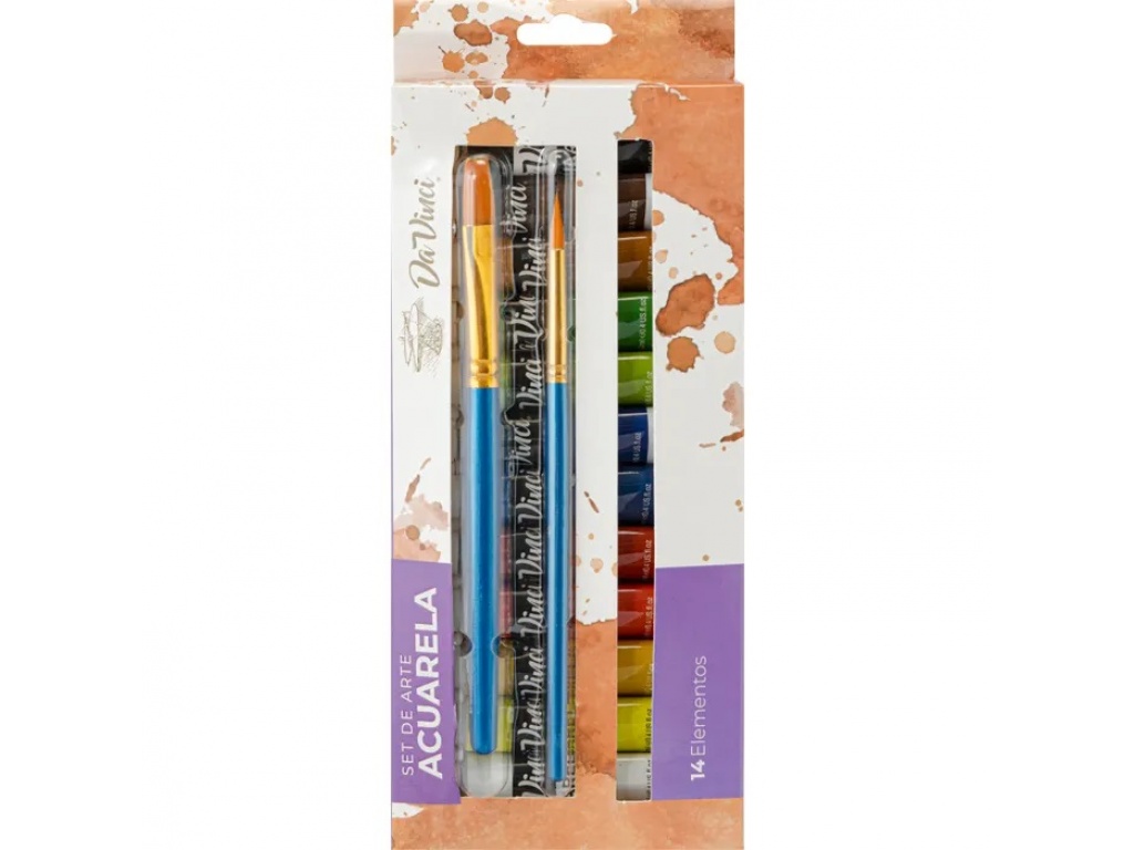 SET ARTE DAVINCI ACUARELA 14 PCS PA15010